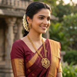 Temple jewellery under ₹2,999 antique gold necklace set for bride